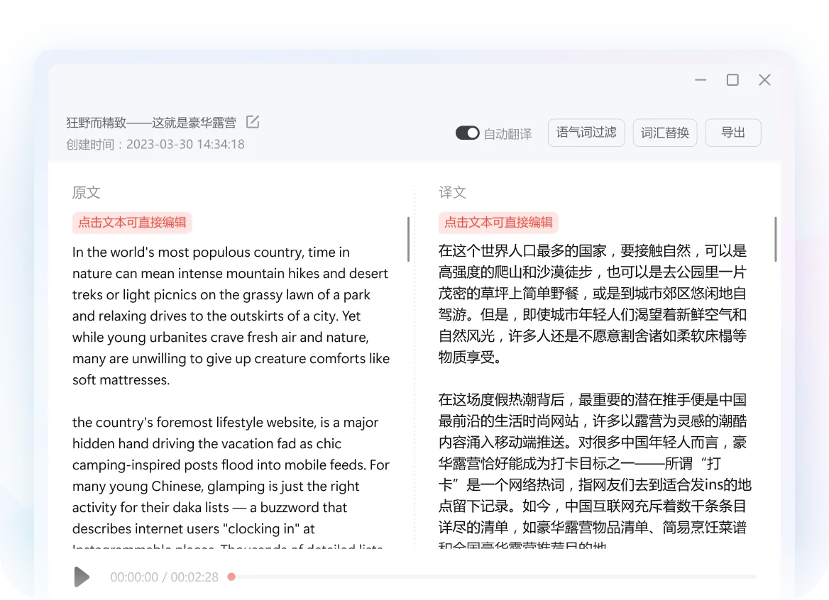 有道翻译桌面端功能界面，展示职场写作术语应用指南